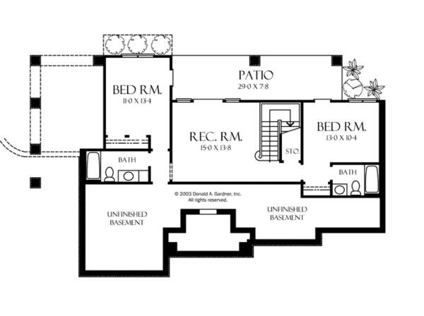 Architectural House Design - European Floor Plan - Lower Floor Plan #929-891