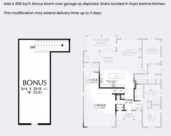 Dream House Plan - Optional Bonus Room