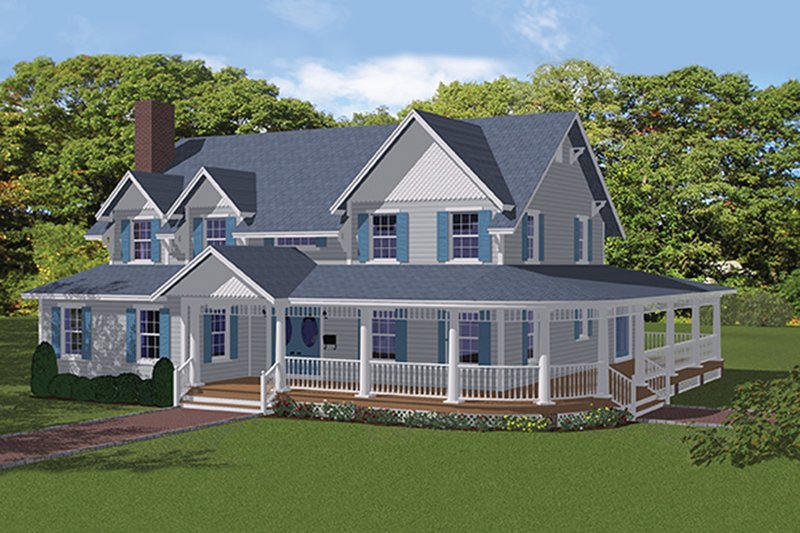 Dream House Plan - Exterior - Front Elevation 3 for Colonial House Plan #1061-6 - 3 bed, 3 bath