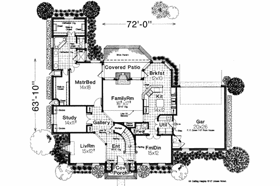 Floor Plan - Main Floor for European House Plan #310-222 - 5 bed, 3.5 bath