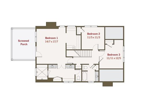 Floor Plan - Upper Floor for Craftsman House Plan #461-36 - 4 bed, 3 bath