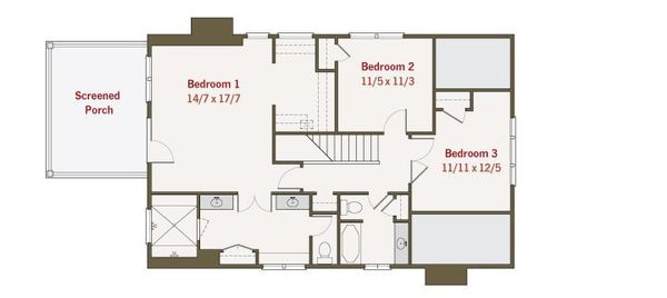 Craftsman Floor Plan - Upper Floor Plan #461-36