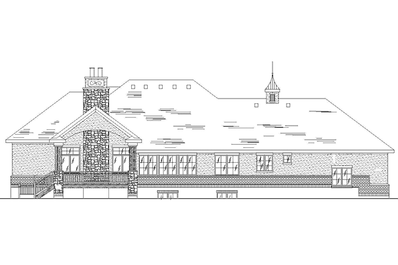 Home Plan - Exterior - Rear Elevation for European House Plan #945-123 - 3 bed, 2.5 bath