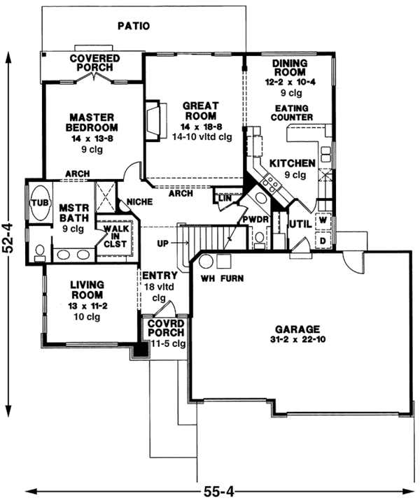 House Plan Design - Craftsman Floor Plan - Main Floor Plan #966-63