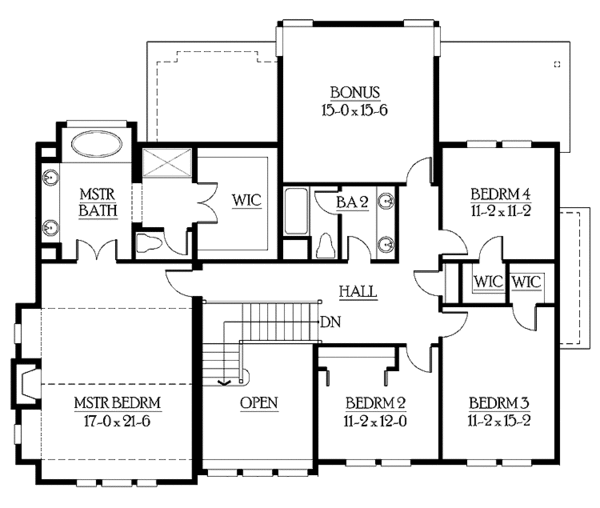 Dream House Plan - Craftsman Floor Plan - Upper Floor Plan #132-334