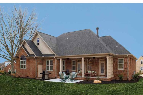 Exterior - Rear Elevation for Country House Plan #929-542 - 3 bed, 2 bath
