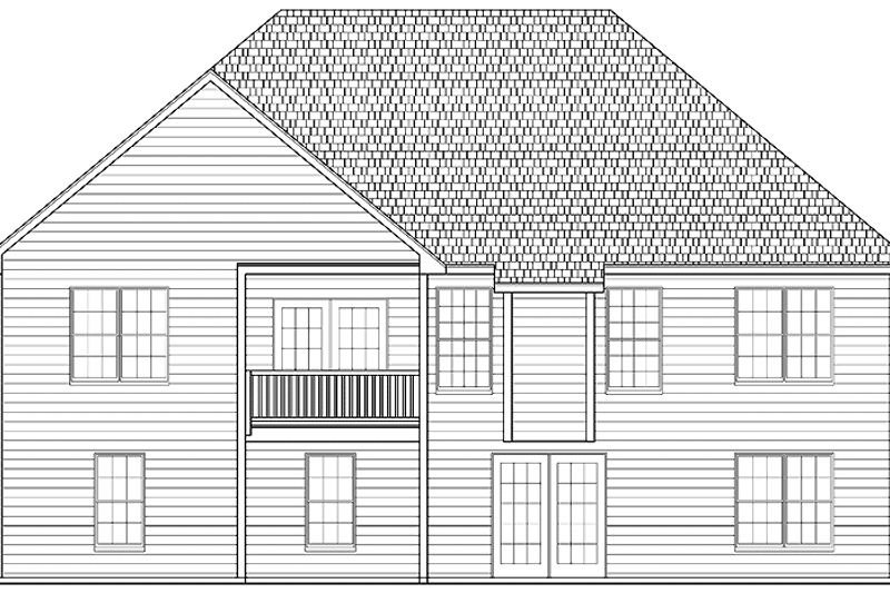 House Blueprint - Exterior - Rear Elevation for Traditional House Plan #328-345 - 3 bed, 2 bath