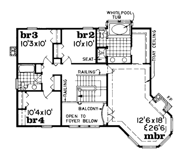 House Plan Design - Victorian Floor Plan - Upper Floor Plan #47-773