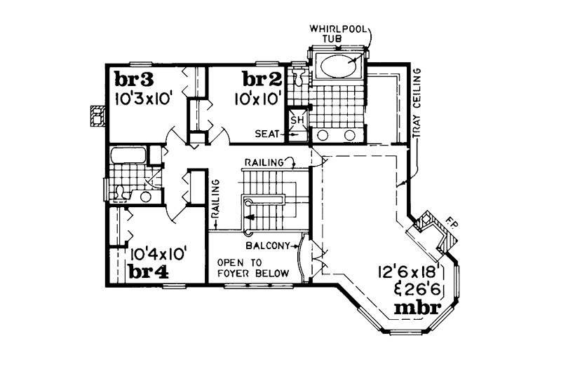 Home Plan - Floor Plan - Upper Floor for Victorian House Plan #47-773 - 4 bed, 2.5 bath
