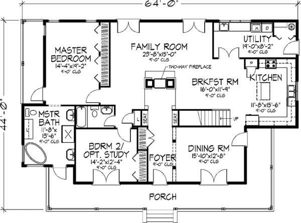 House Plan Design - Craftsman Floor Plan - Main Floor Plan #320-914
