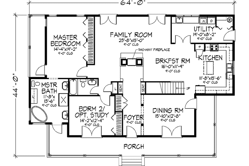 Home Plan - Floor Plan - Main Floor for Craftsman House Plan #320-914 - 3 bed, 3 bath