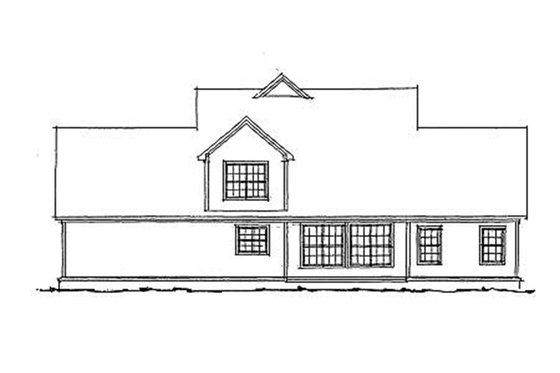 Exterior - Rear Elevation for Country House Plan #20-367 - 3 bed, 2.5 bath