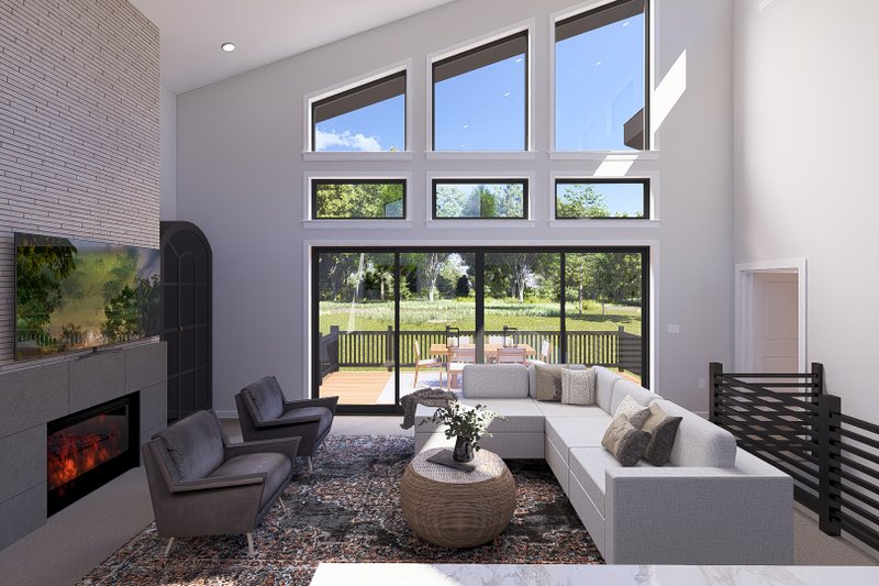 Dream House Plan - Interior - Family Room 2 for Modern House Plan #1060-365 - 3 bed, 2.5 bath