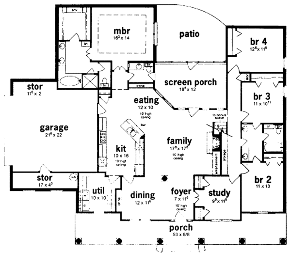 Dream House Plan - Classical Floor Plan - Main Floor Plan #36-617