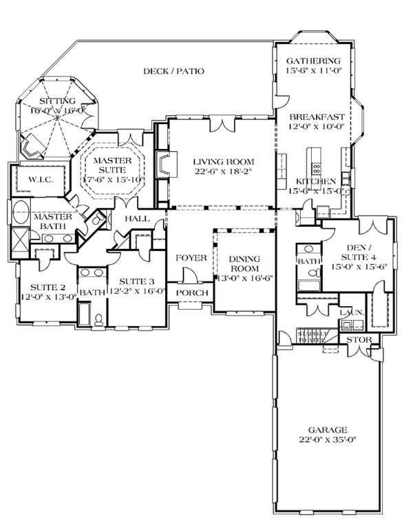 Dream House Plan - Ranch Floor Plan - Main Floor Plan #453-180