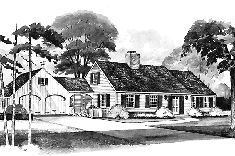 Architectural House Design - Colonial Exterior - Front Elevation Plan #72-822