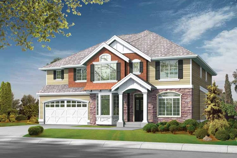 Architectural House Design - Craftsman Exterior - Front Elevation Plan #132-435