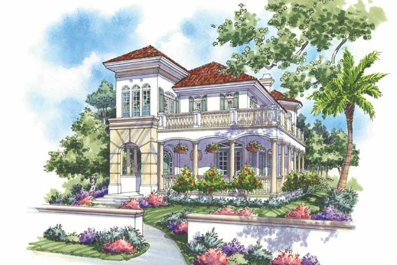 Architectural House Design - Mediterranean Exterior - Front Elevation Plan #930-139