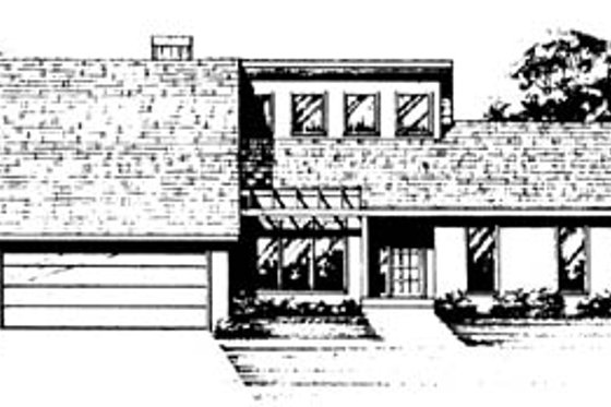 Exterior - Front Elevation House Plan #10-139 - 3 bed, 2 bath