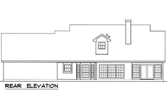 Exterior - Rear Elevation for Country House Plan #40-370 - 3 bed, 2.5 bath