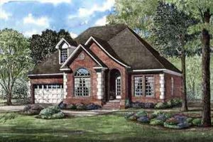 European Exterior - Front Elevation Plan #17-2194