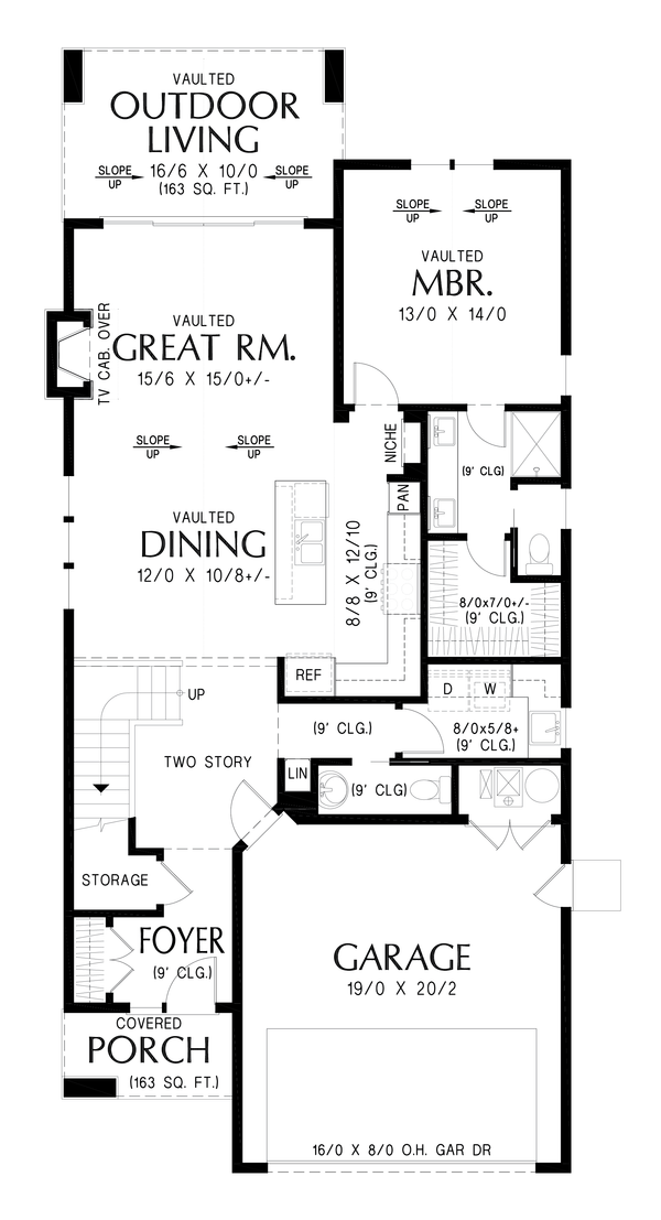 House Blueprint - European Floor Plan - Main Floor Plan #48-1207