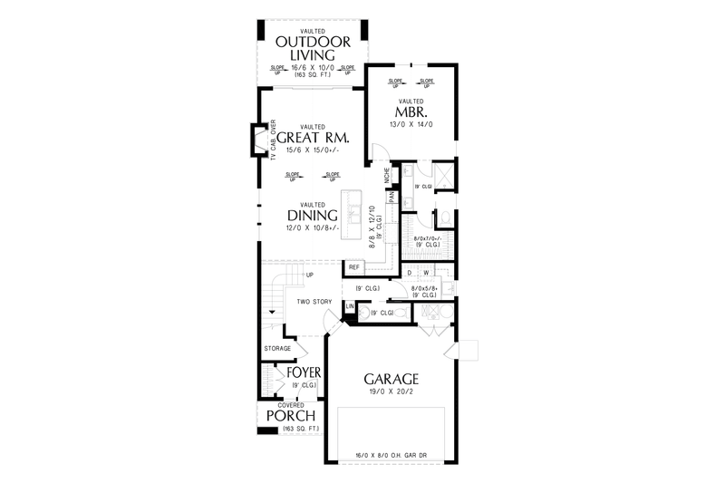 House Blueprint - Floor Plan - Main Floor for European House Plan #48-1207 - 3 bed, 2.5 bath