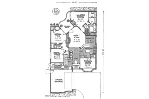 Floor Plan - Main Floor for Tudor House Plan #310-533 - 3 bed, 2 bath