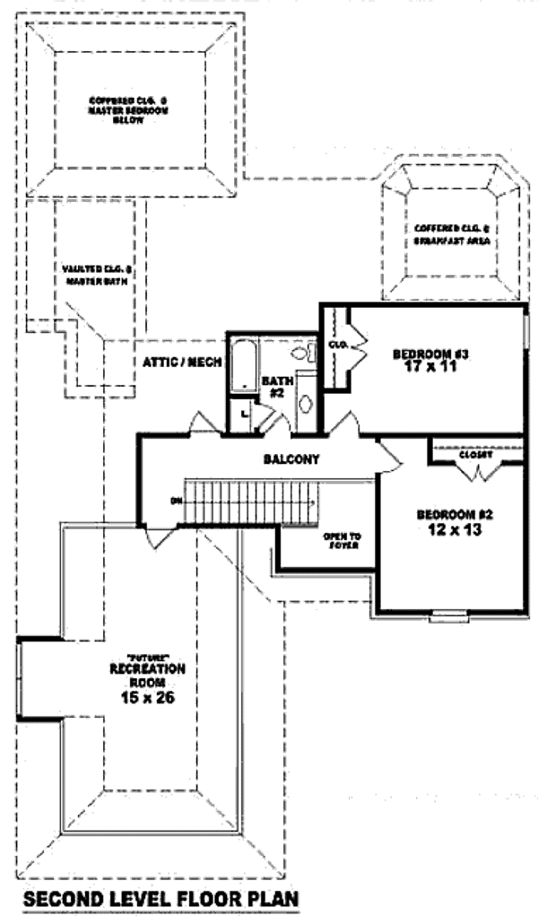 Floor Plan - Upper Floor for European House Plan #81-13747 - 3 bed, 2.5 bath