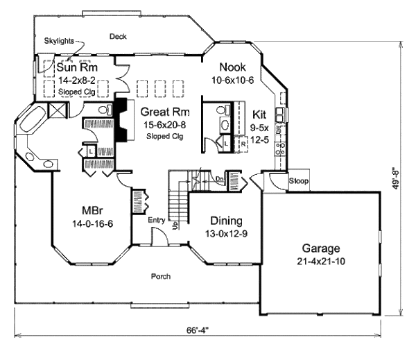 Farmhouse Floor Plan - Main Floor Plan #57-441