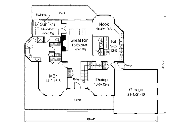 Home Plan - Floor Plan - Main Floor for Farmhouse House Plan #57-441 - 3 bed, 2.5 bath