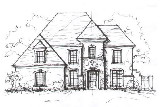 Exterior - Front Elevation for European House Plan #141-254 - 3 bed, 2.5 bath