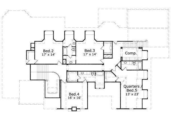 European Floor Plan - Upper Floor Plan #411-494