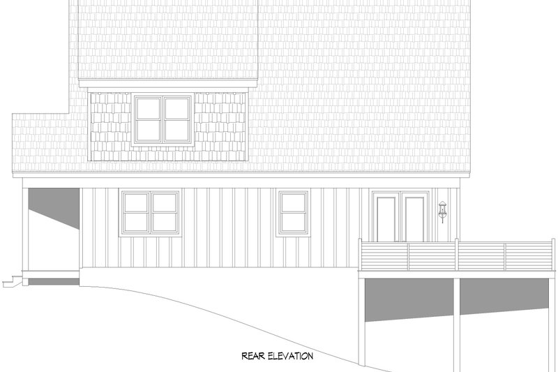 Home Plan - Exterior - Rear Elevation for Country House Plan #932-1031 - 5 bed, 3.5 bath