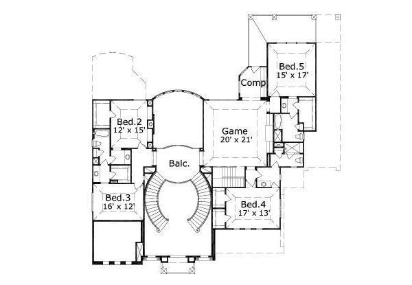 European Floor Plan - Upper Floor Plan #411-454