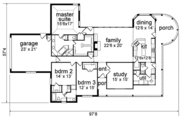 Traditional Style House Plan - 3 Beds 3 Baths 2607 Sq/Ft Plan #84-169 