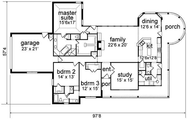 Traditional Floor Plan - Main Floor Plan #84-169