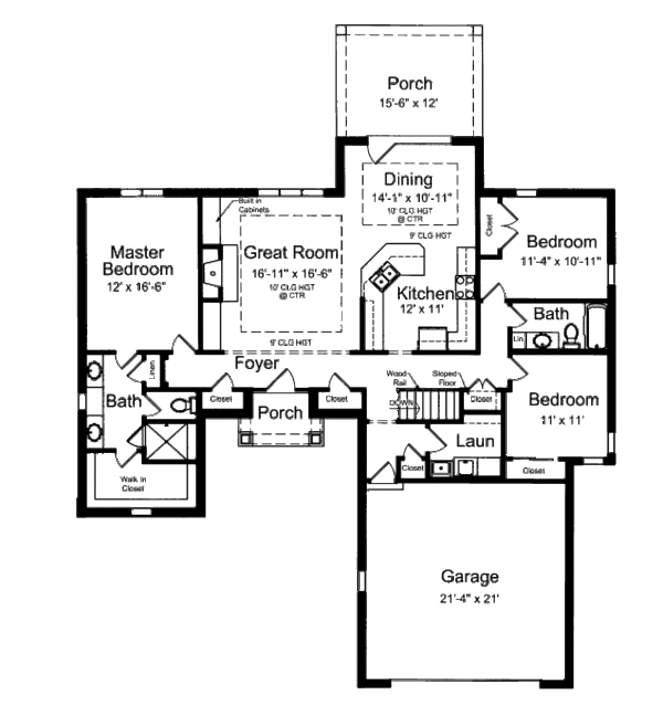 Home Plan - Traditional Floor Plan - Main Floor Plan #46-467