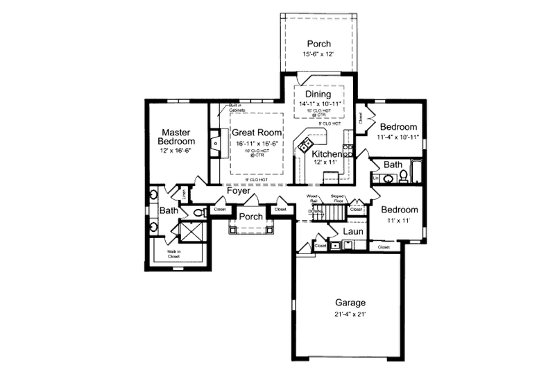 Home Plan - Floor Plan - Main Floor for Traditional House Plan #46-467 - 4 bed, 2.5 bath