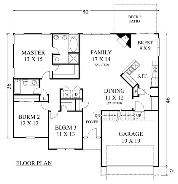 House Blueprint - Ranch Floor Plan - Main Floor Plan #1053-78
