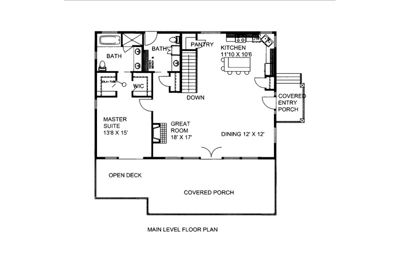 Dream House Plan - Floor Plan - Main Floor for Craftsman House Plan #117-893 - 3 bed, 3 bath