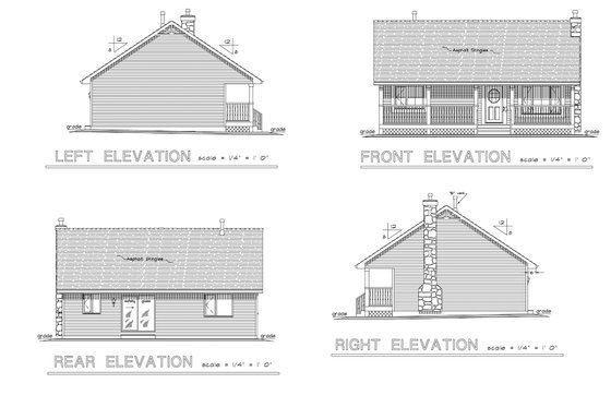 Exterior - Other Elevation 5 for Country House Plan #18-1027 - 2 bed, 1 bath
