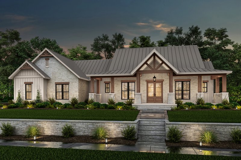 House Blueprint - Farmhouse Exterior - Front Elevation Plan #430-229