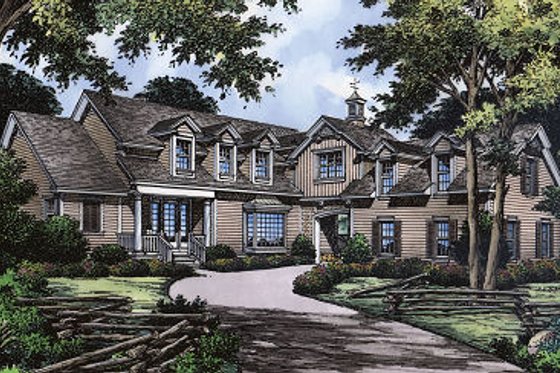 Exterior - Front Elevation for Country House Plan #417-231 - 4 bed, 3.5 bath