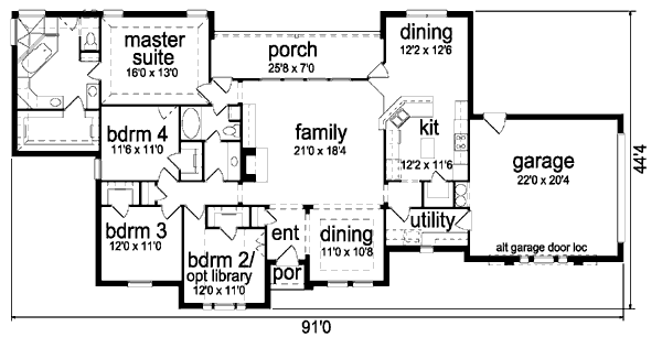House Plan Design - Traditional Floor Plan - Main Floor Plan #84-363