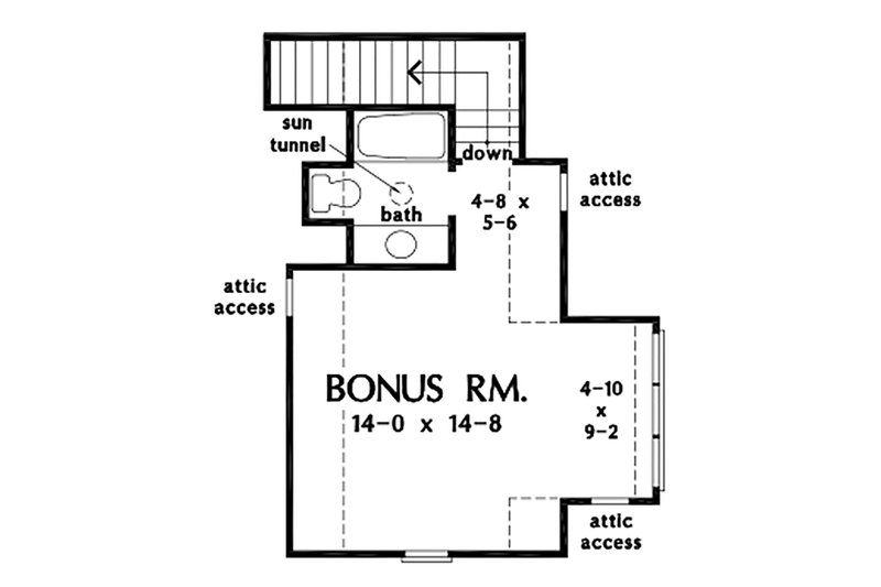 House Blueprint - Floor Plan - Upper Floor for Cottage House Plan #929-1093 - 3 bed, 2 bath