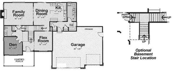 Architectural House Design - Traditional Floor Plan - Main Floor Plan #20-1795