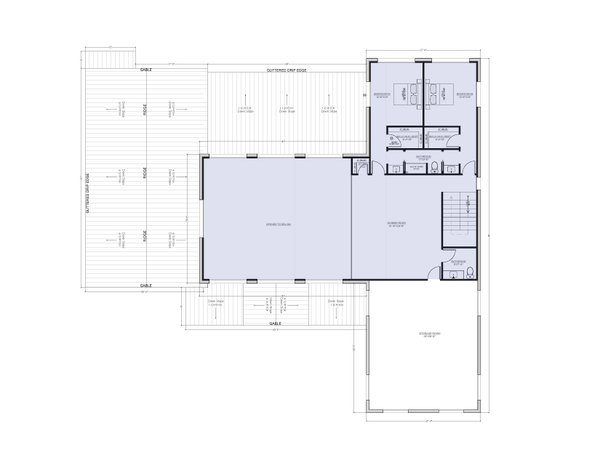 Barndominium Floor Plan - Upper Floor Plan #1107-17