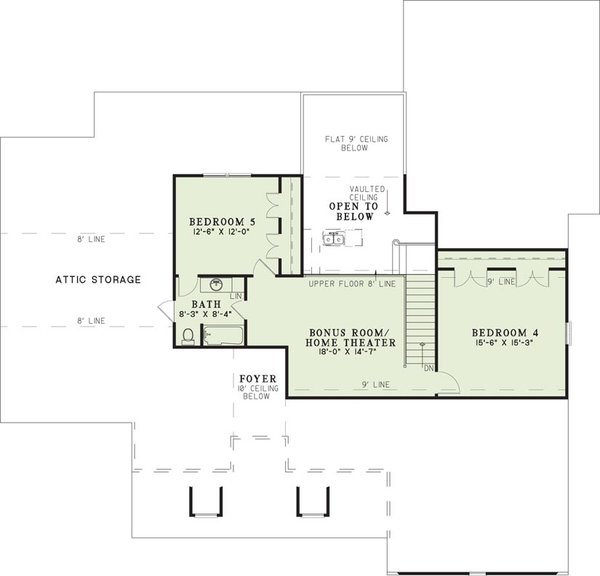Ranch Floor Plan - Upper Floor Plan #17-2050