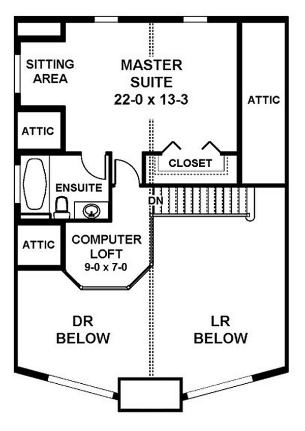 Architectural House Design - Cottage Floor Plan - Upper Floor Plan #126-217